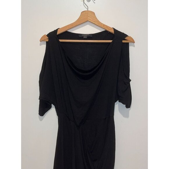 All saints Black Sina Boat neckline Midi Dress Women's Size XS - Picture 3 of 10